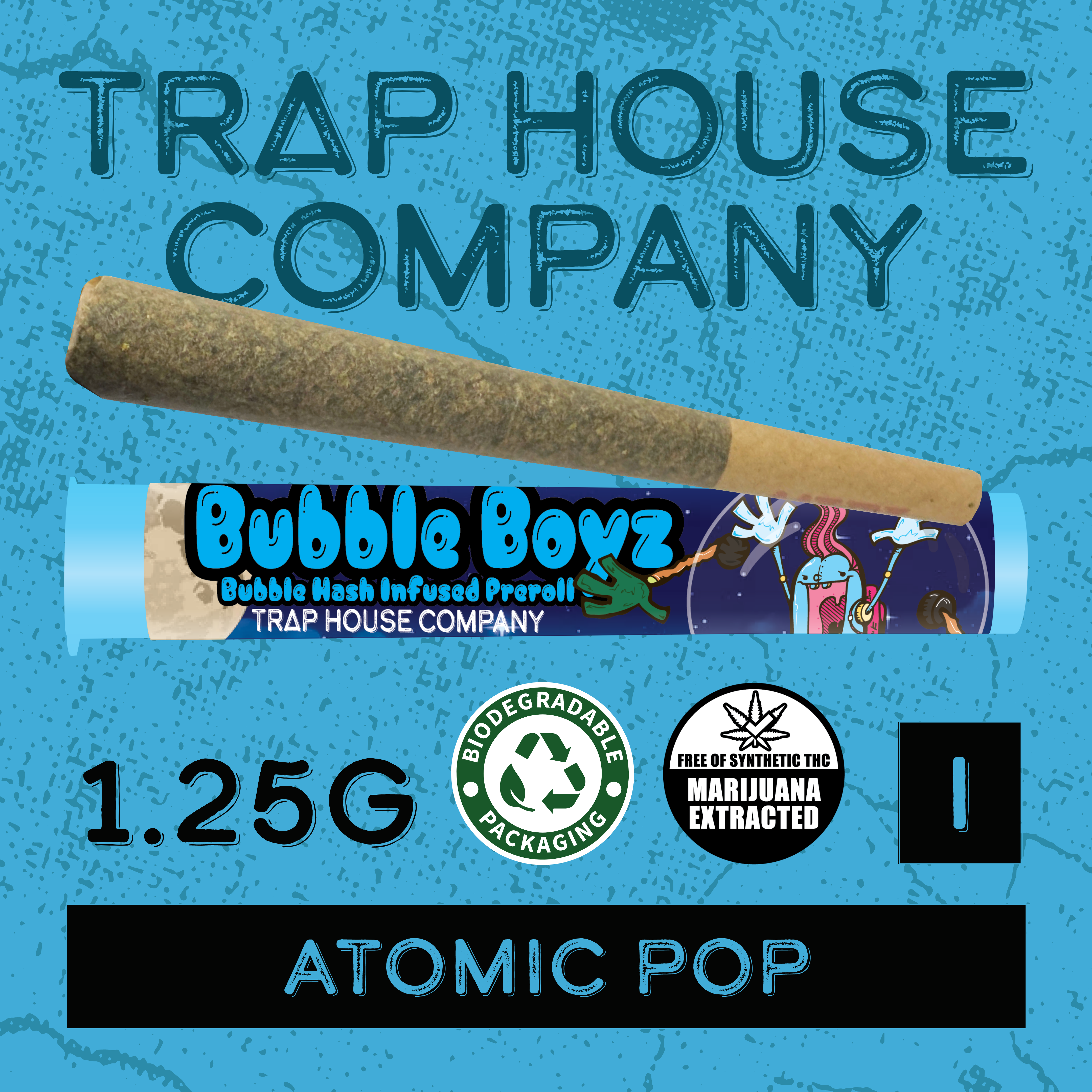 Bubble Boy | Atomic Pop | Bubble Hash Infused Pre-roll | 1.25g | Indica