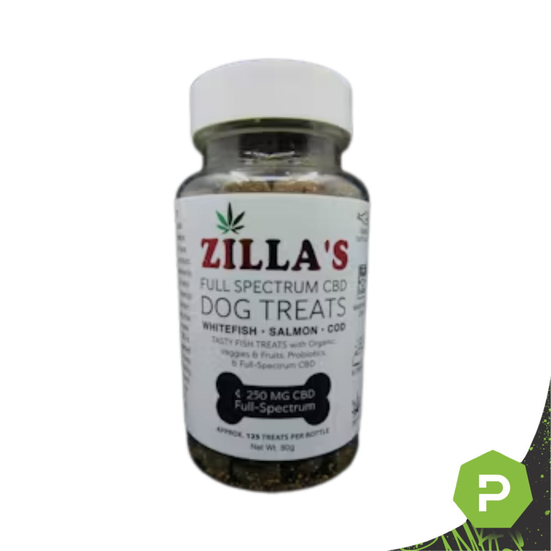 Zilla's | 250mg CBD Full Spectrum Dog Treats | Fish (125 Count)