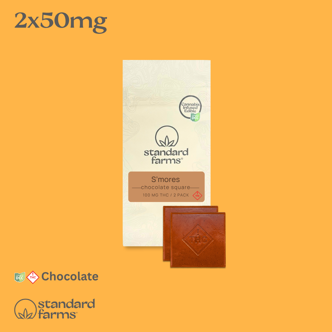 S'mores Hd Chocolate Squares 2pk - 50mg Ea.