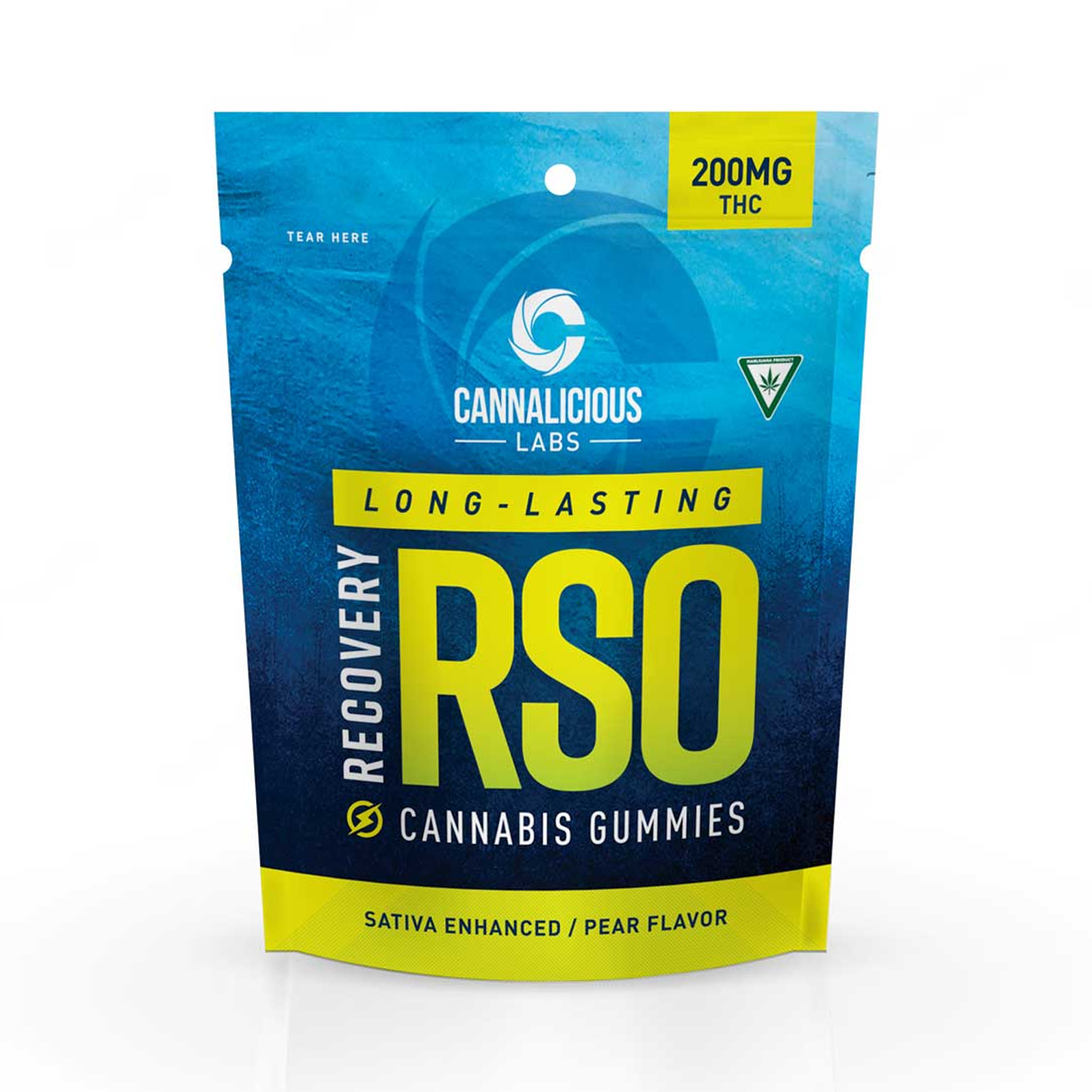 Cannalicious Labs Pear RSO Recovery Gummies 200mg
