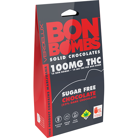 Sugar Free Dark Chocolate 10-Pack Edibles Verdelux | 100mg