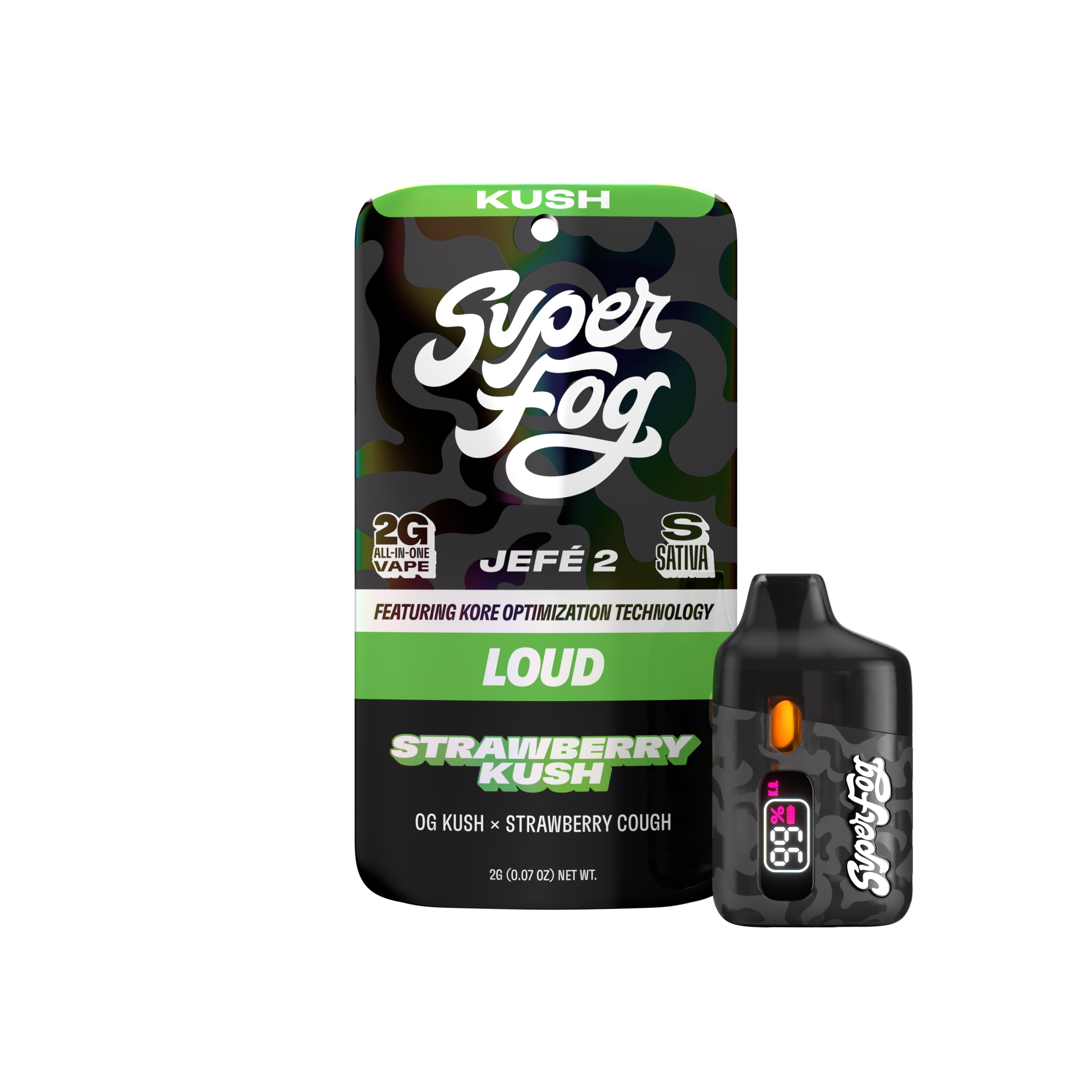 Disposable Super Fog Loud Jefe 2 XL | Strawberry Kush (S) Mfused