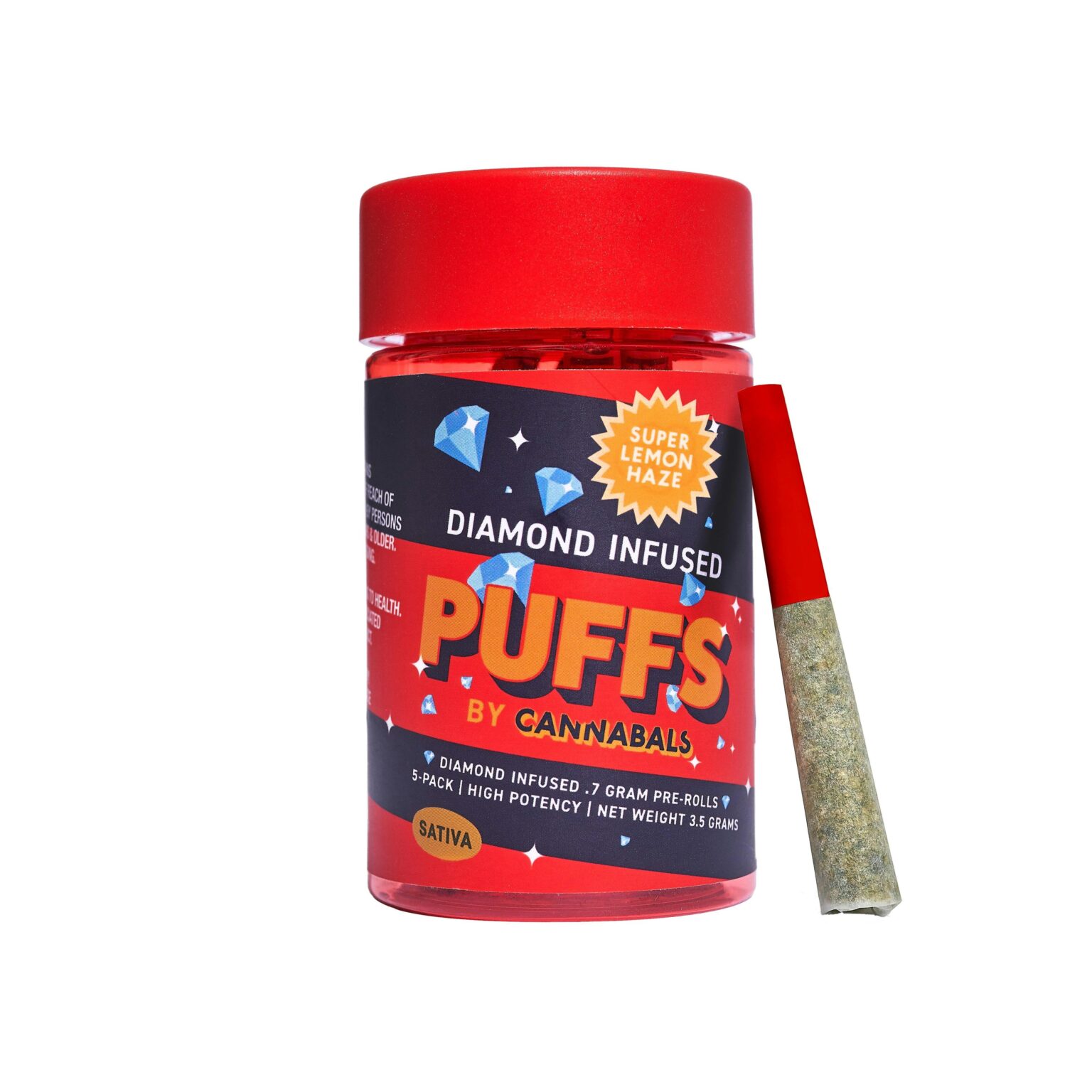 Puffs | Diamond Infused Pre-Rolls | Super Lemon Haze | 7pk