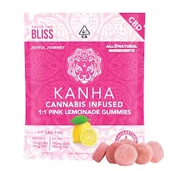 KANHA  | 1:1 Pink Lemonade Gummies (10 Pack) | 100mg THC/100mg CBD