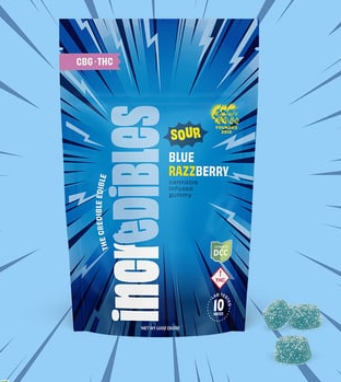 Gummies | Sour Blue Razzberry | 1:1 THC:CBG | 2pk | 100mg