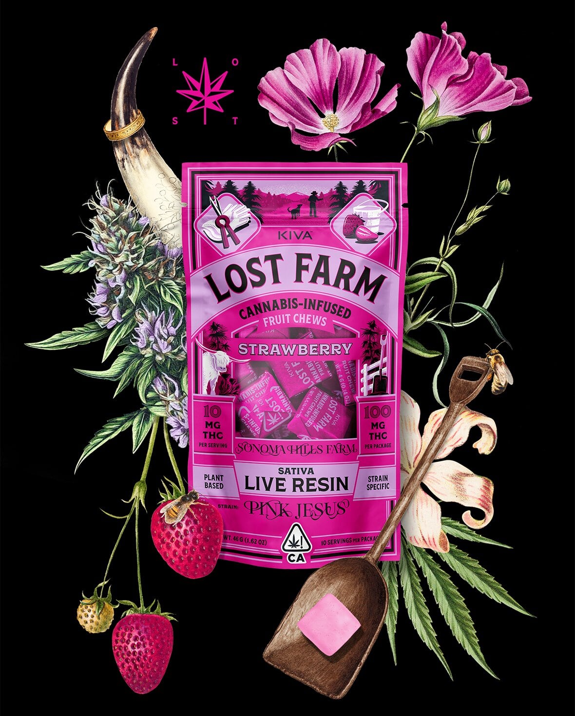 Strawberry Pink Jesus Lost Farm Chews