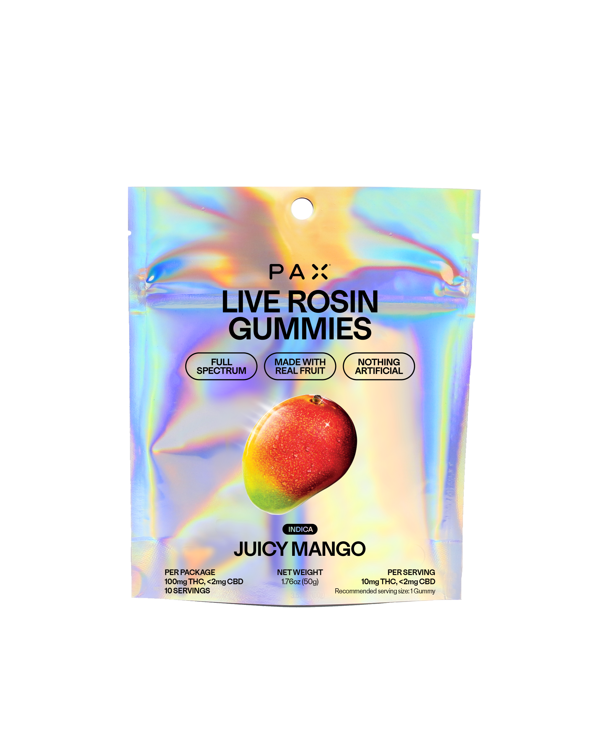 PAX Juicy Mango 10pk 10mg Live Rosin Gummies