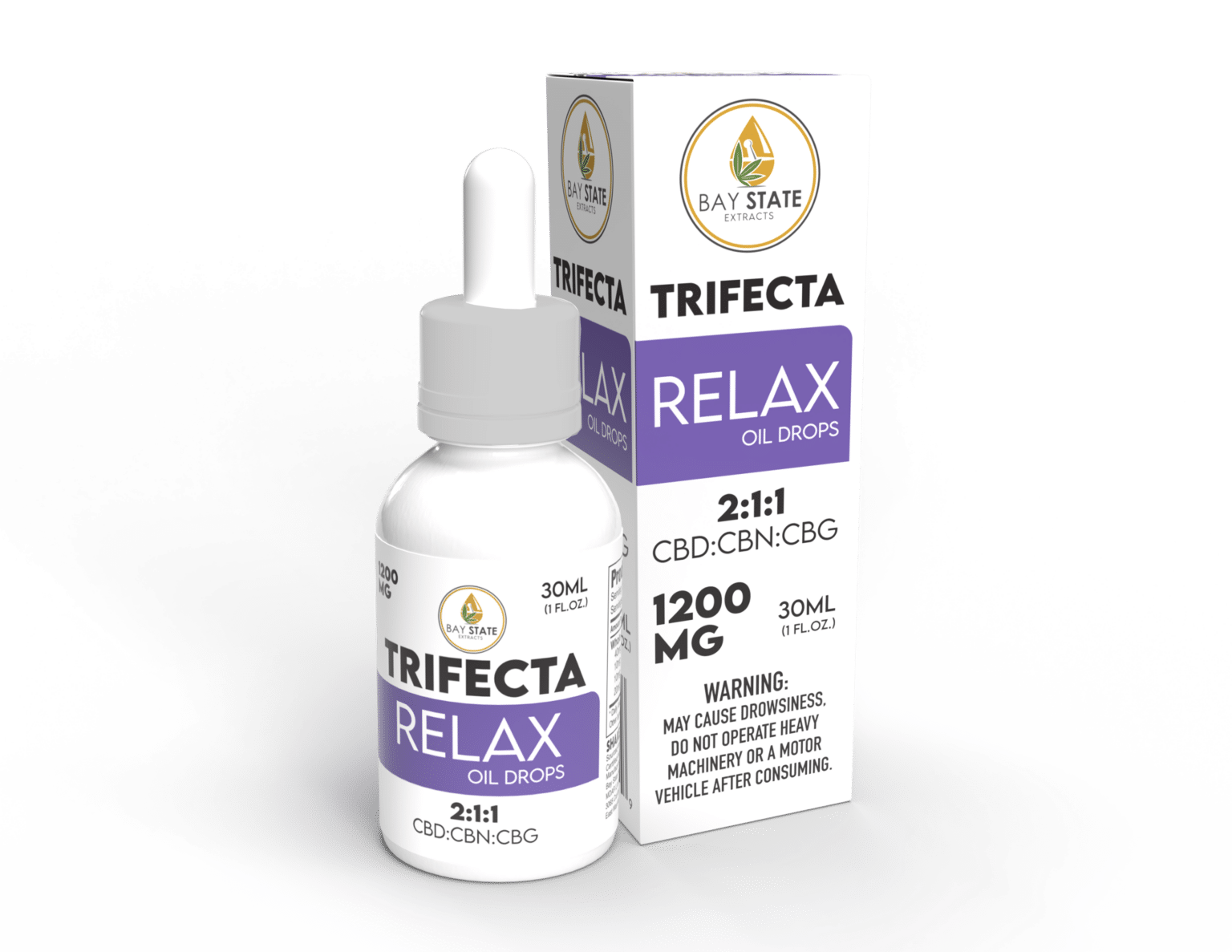 Bay State Hemp Co - Trifecta Relax Oil Drops