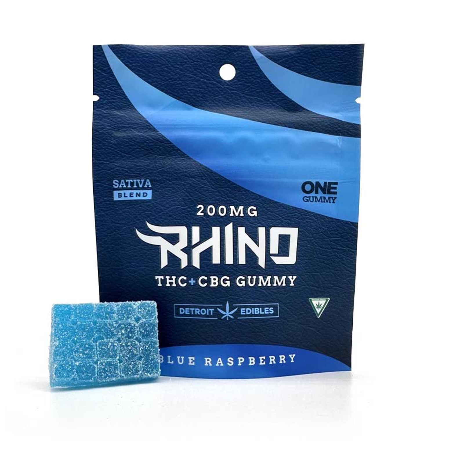 Blue Raspberry Rhino Sativa Gummy 200mg THC + CBG