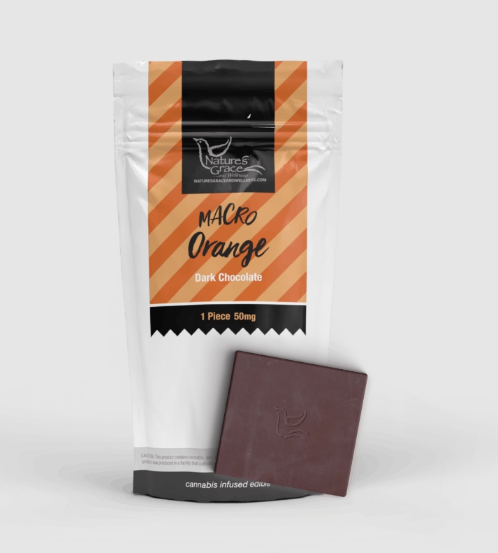 NGW Macro Chocolate Bar 50mg: Orange Chocolate 1pc