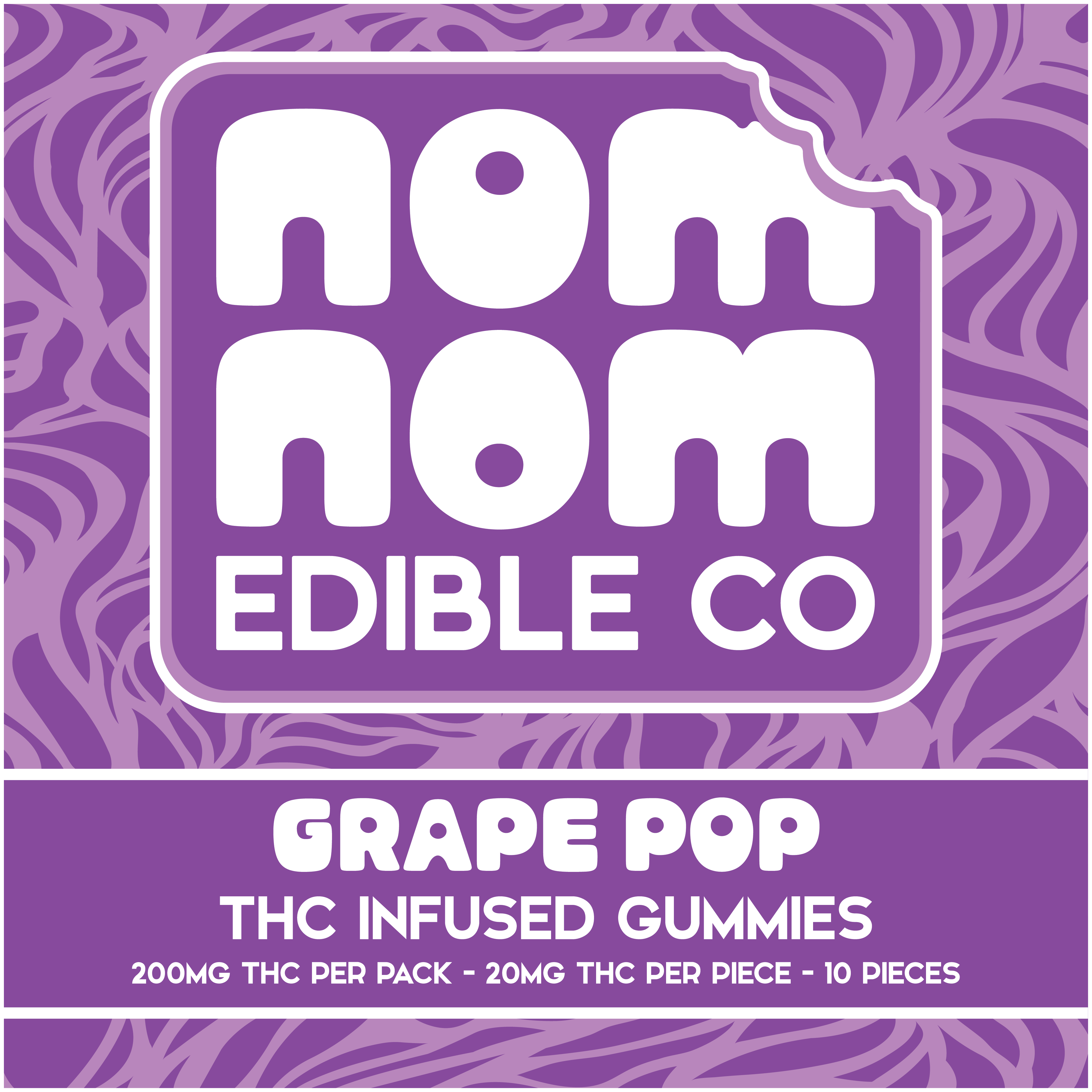 Nom Nom | 200mg Gummies | Grape Pop