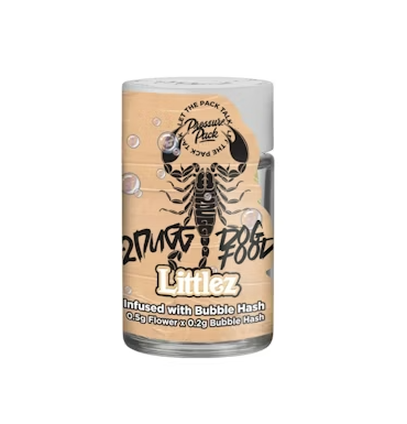 Pressure Pack Littlez x 42 Dugg - Dog Food - .7g x 5 Bubble Hash Infused Prerolls