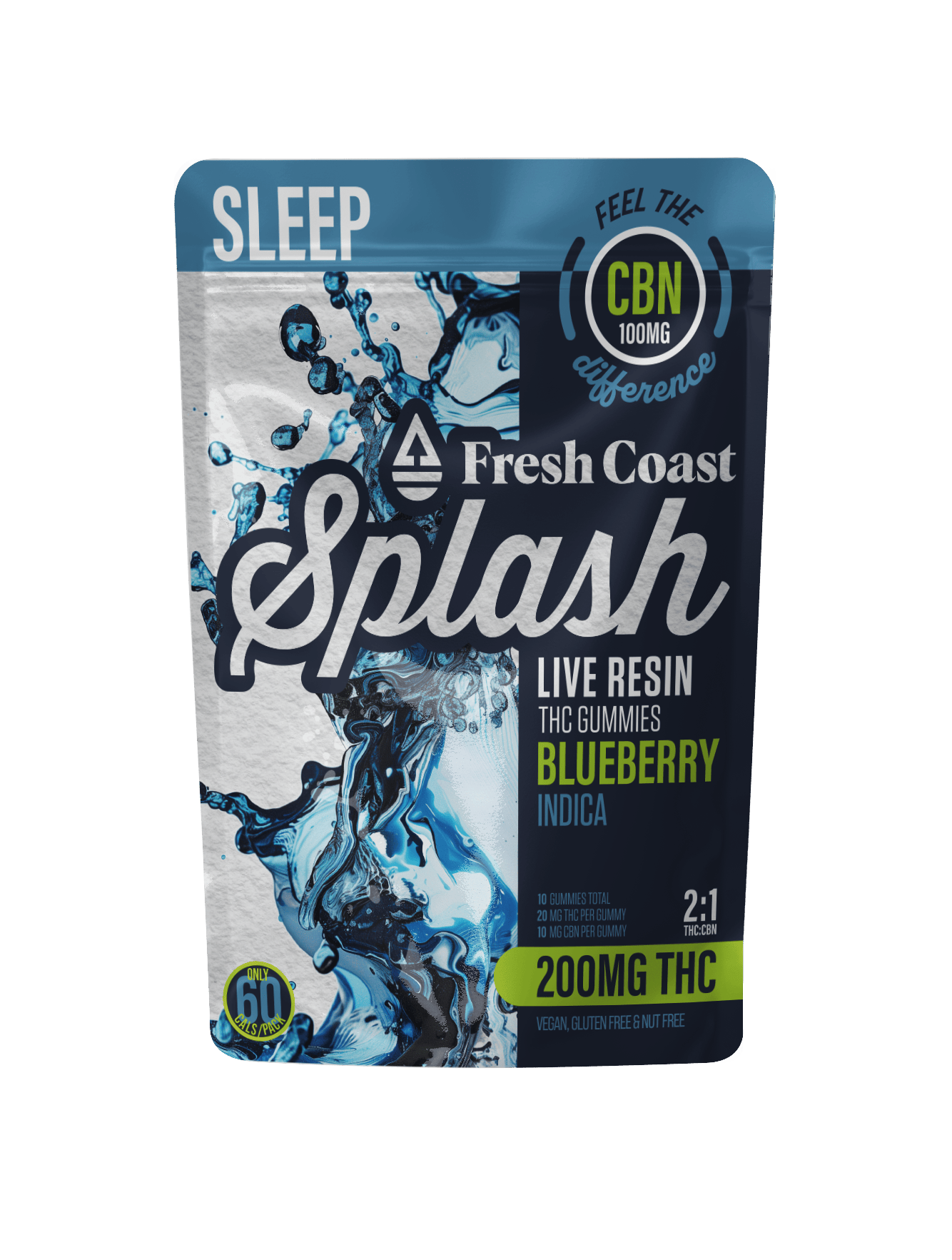 Splash Blueberry Gummies 2:1 CBN 200mg