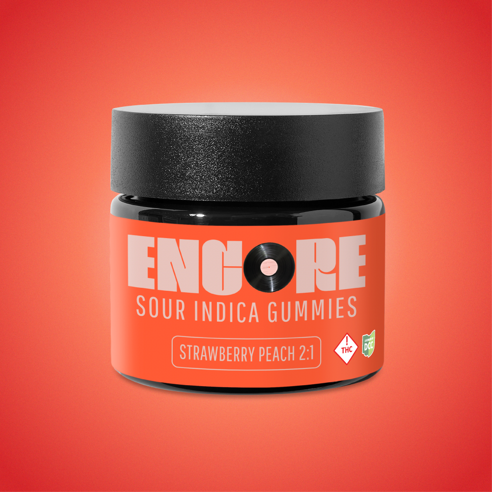 Sour Strawberry Peach 2 1 CBD THC Gummies 10pk