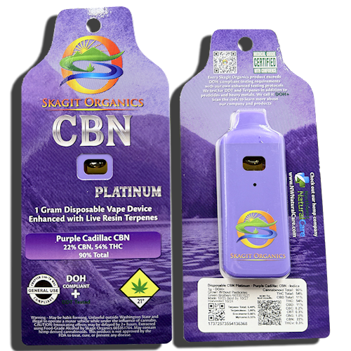 Skagit Purple Cadillac CBN (Indica) 1g Live Resin Disposables