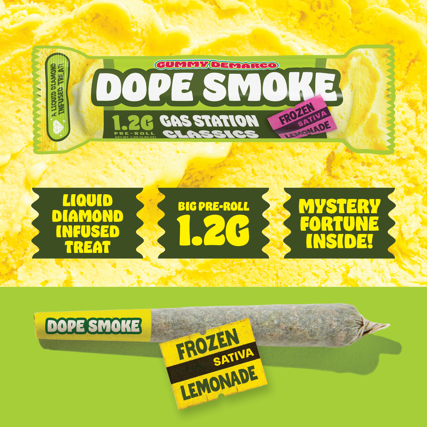 DOPE SMOKE | Frozen Lemonade | Liquid Diamond Infused Joint | 1.2G