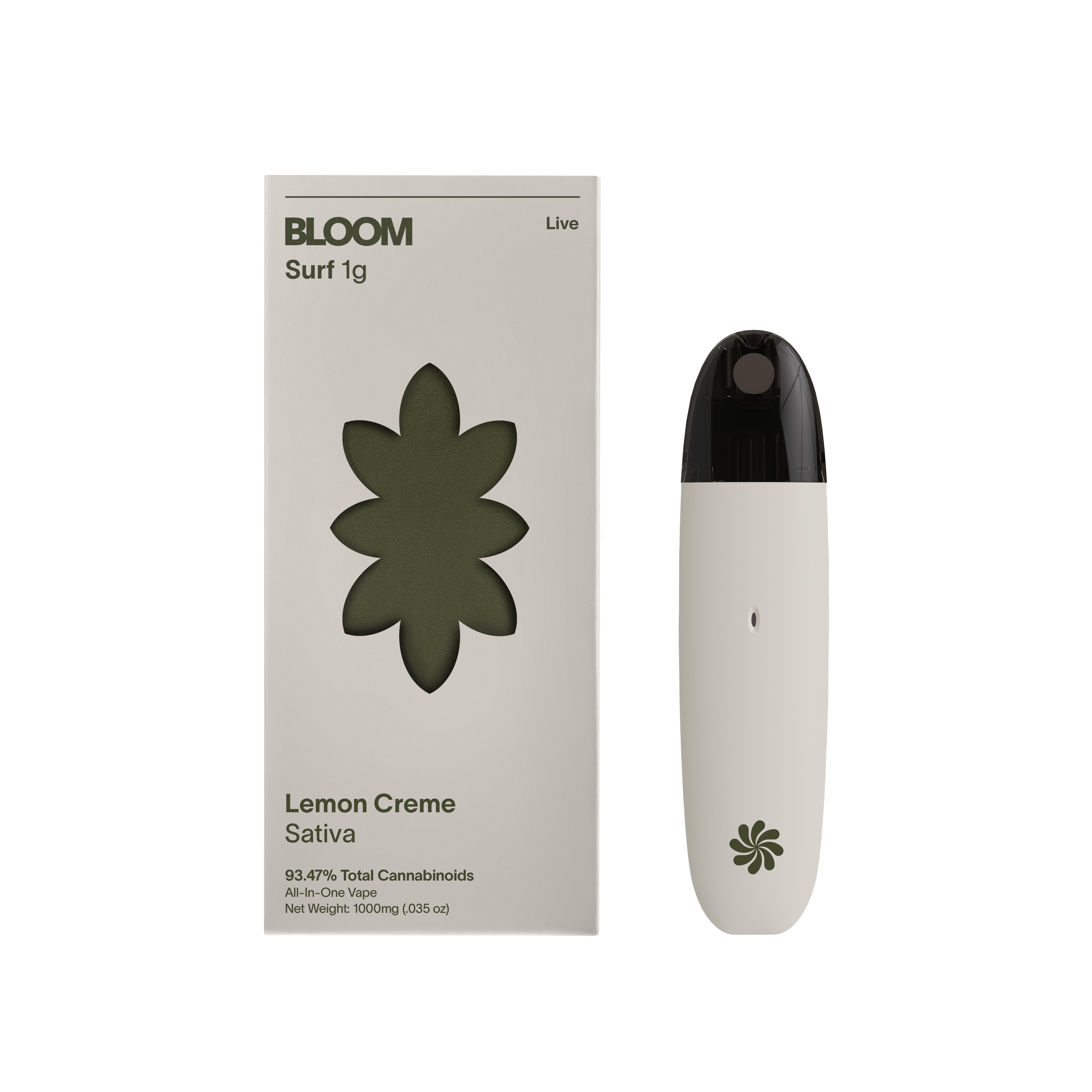 BLOOM Live Surf Disp 1000mg: Lemon Creme