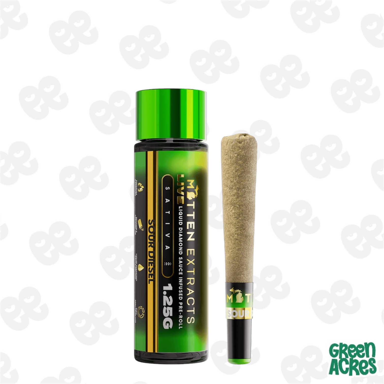 Mitten Extracts: Sour Diesel 1.25G Live Sauce Infused Preroll