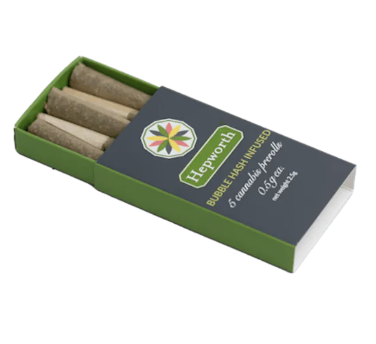 Hepworth Private Party Flower x Jack Grape Bubble Hash  0.50g PreRoll 5pk