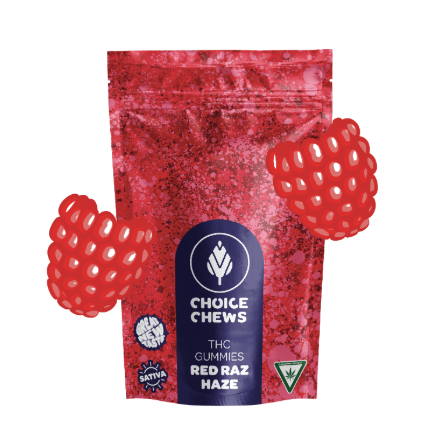 CHOICE | 100MG GUMMIES | RED RAZ HAZE