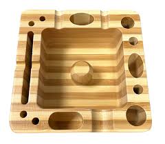 Deluxe Wood Ashtray With Accessory Slots