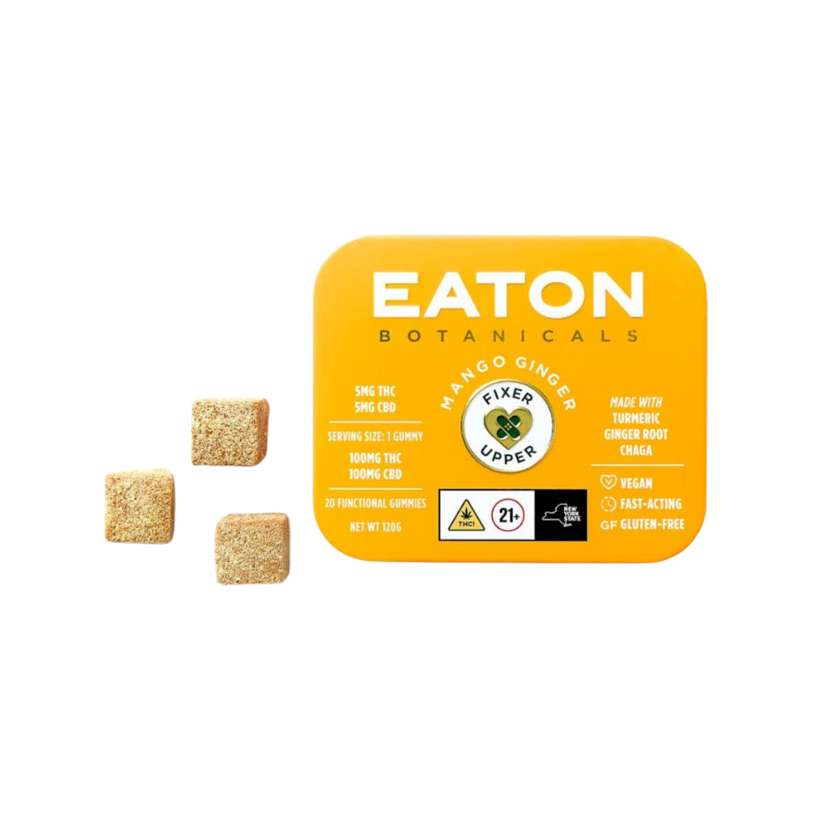 Eaton - Mango Ginger 1:1 THC:CBD Gummies 20pk - 100mg