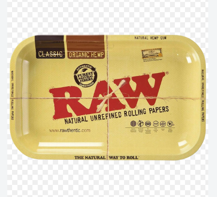 Raw - Aluminum High Sided Rolling Tray - 11" x 7" product photo
