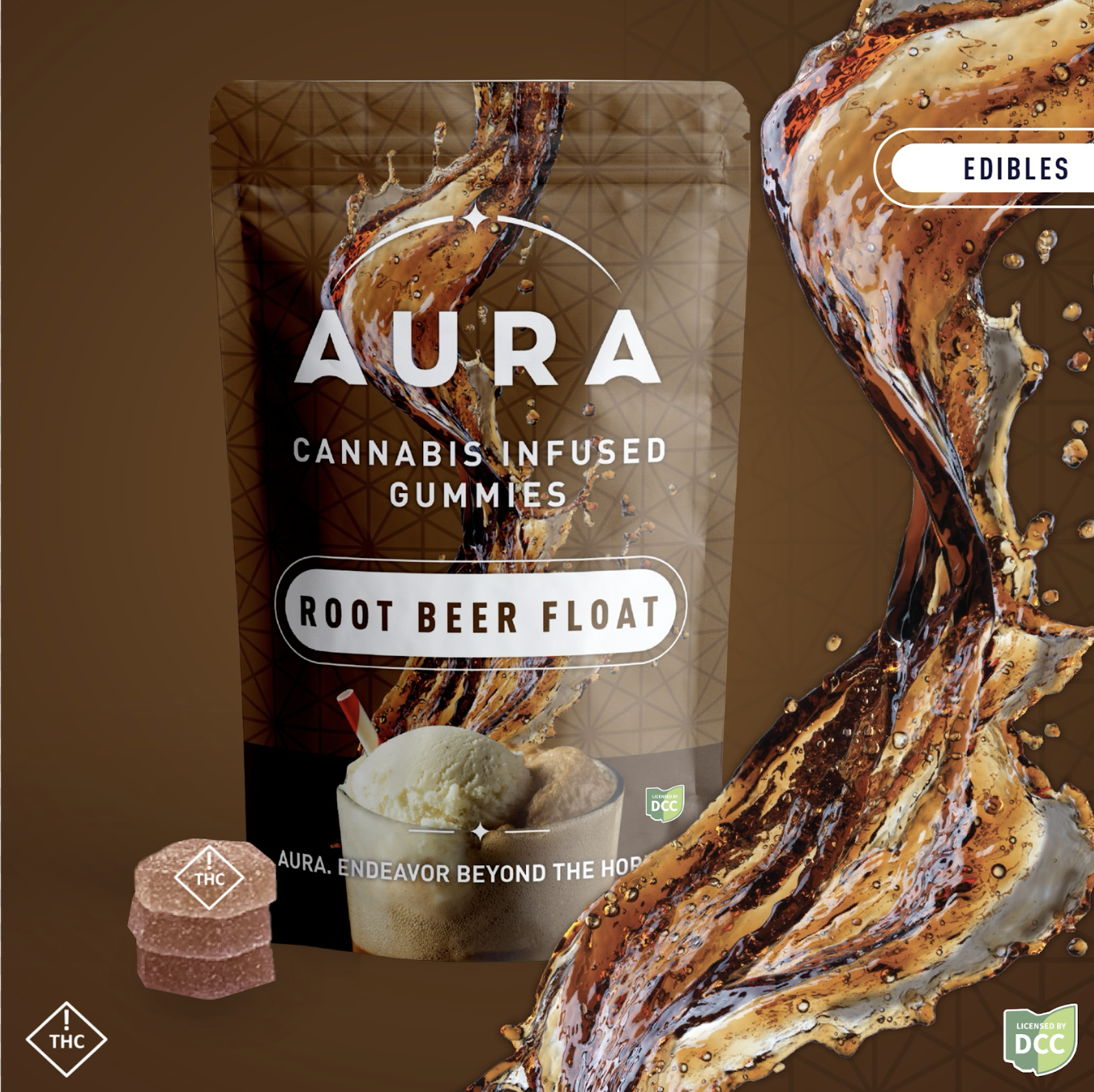 Aura | Root Beer Float + CBG gummies 200mg