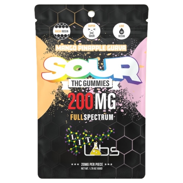 Lit Labs - 200mg Full Spectrum Gummies - Sour Mango Pineapple Guava