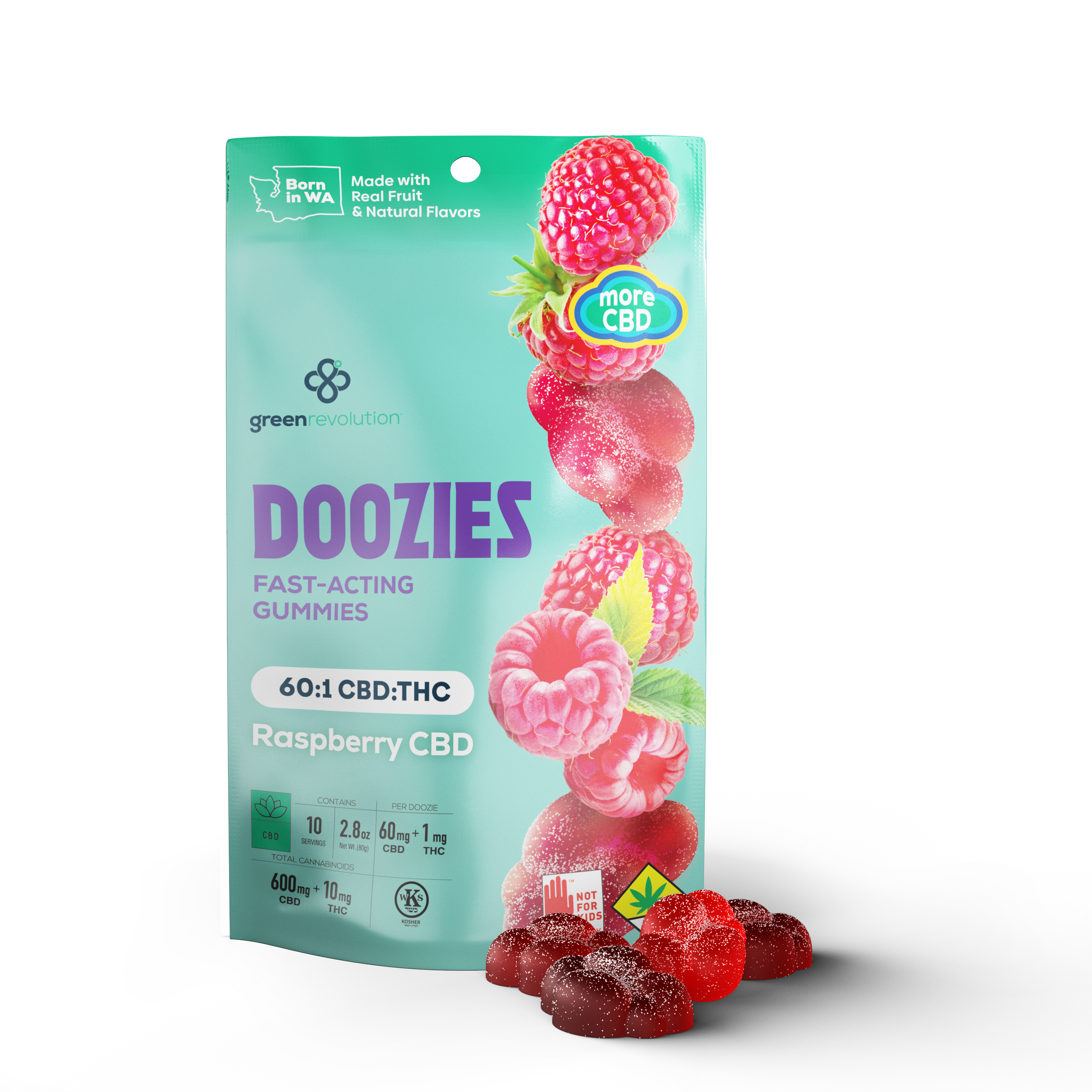 Doozies Nano Raspberry 60:1 CBD 10 Pack