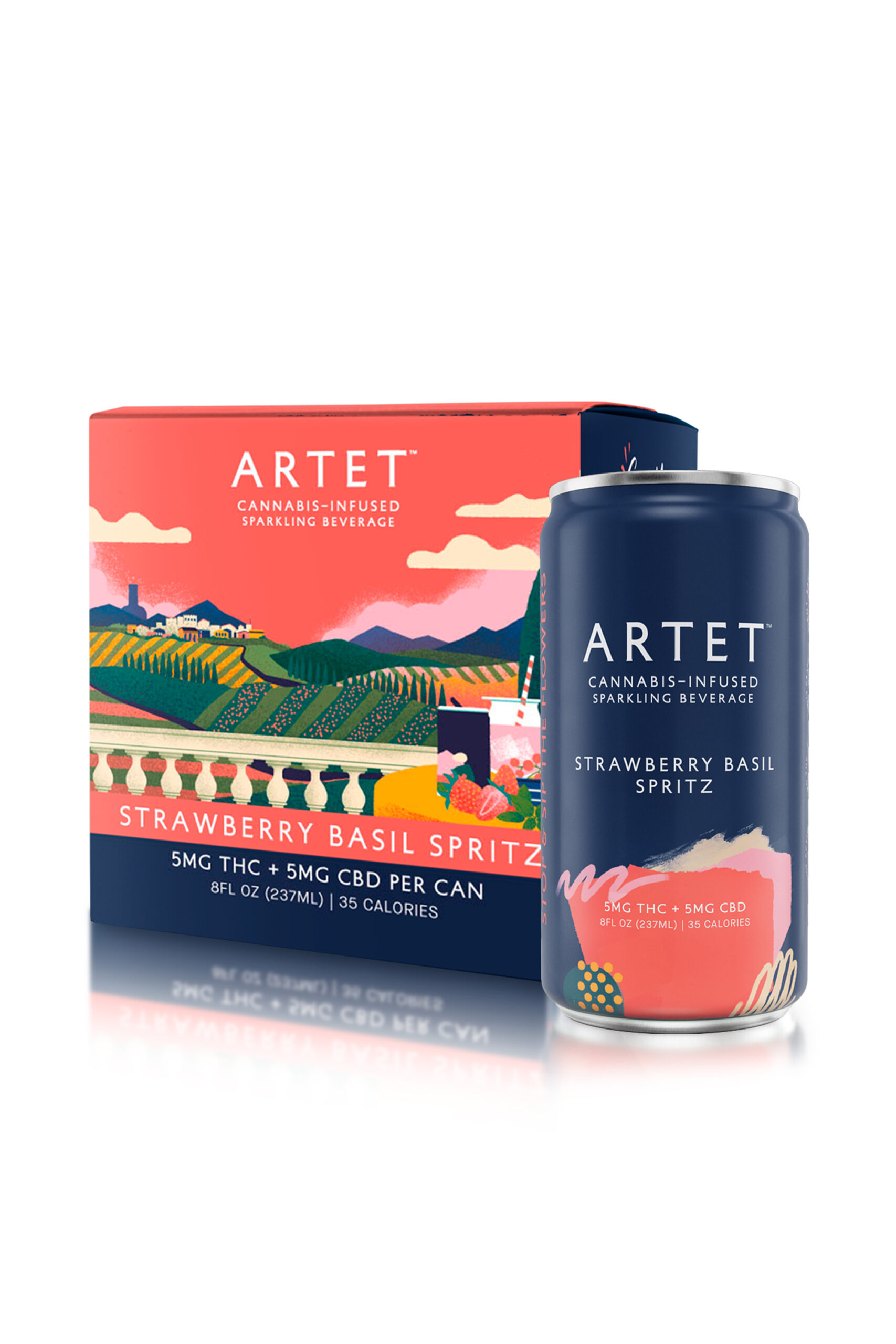 ARTET Drink 100mg: Strawberry Basil Spritz 12oz 4pk