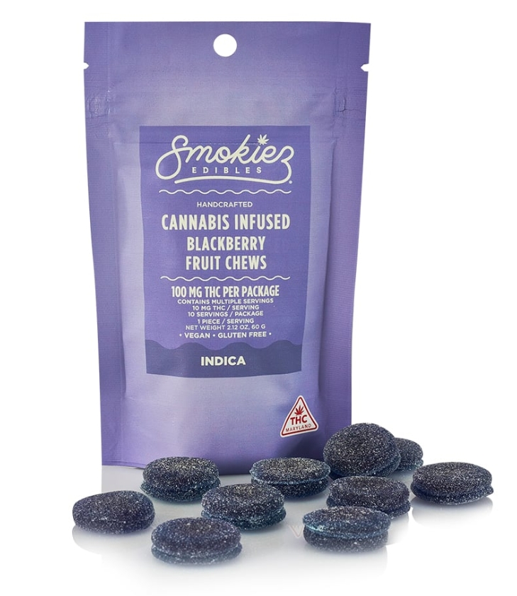 Smokiez Edibles 10pk/100mg- Sweet Blue Raspberry