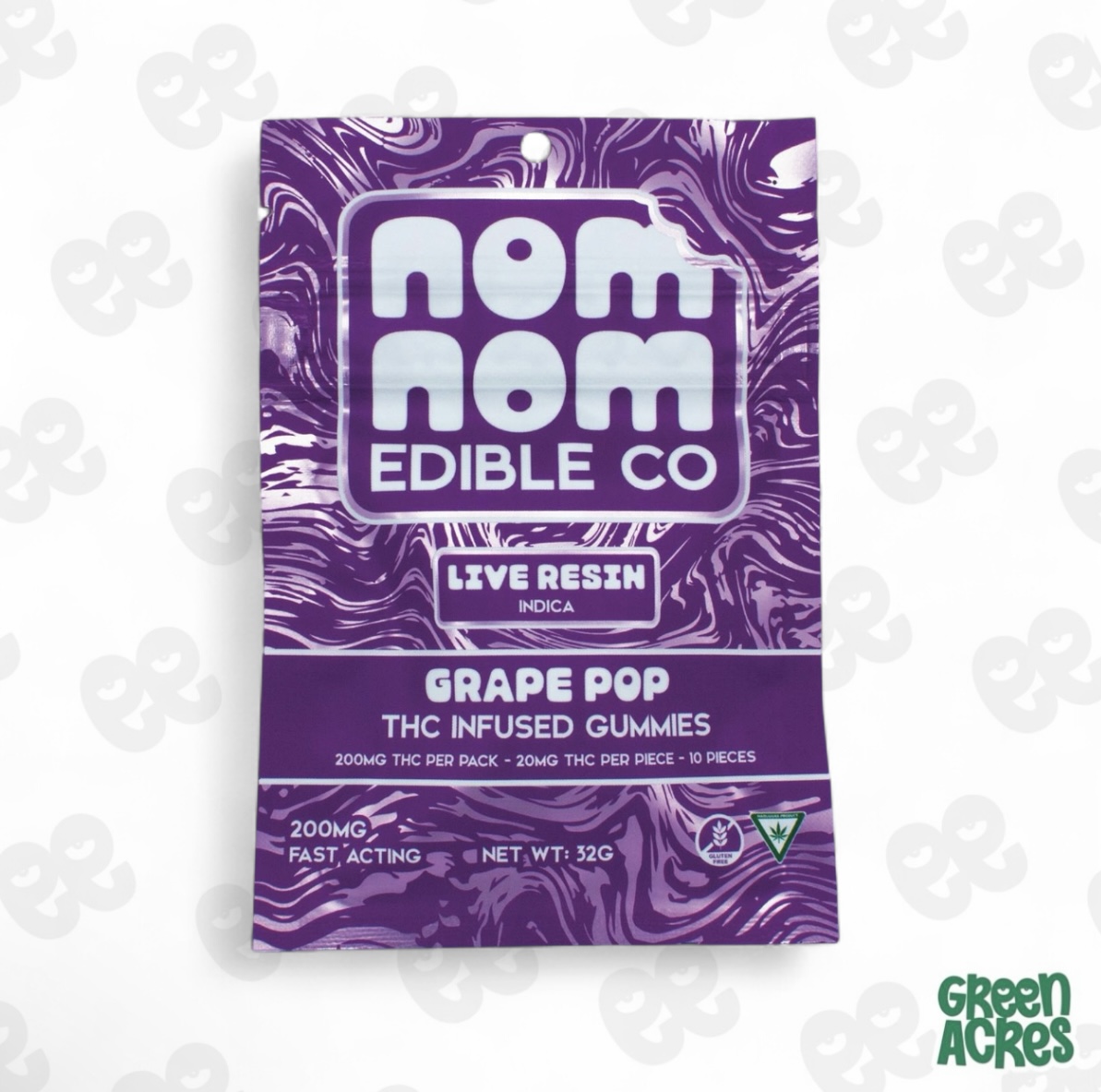 Nom Nom: Grape Pop Live Resin Gummies 200MG