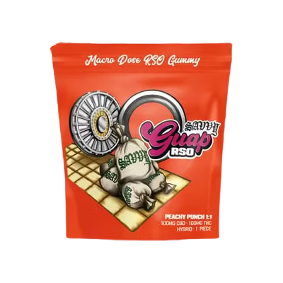 RSO Peachy Punch 1:1 CBD:THC | Savvy Guap | 100mg Gummies