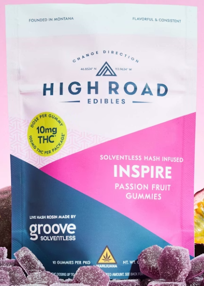 HRE Inspire Solventless Hash Rosin Passionfruit Gummies