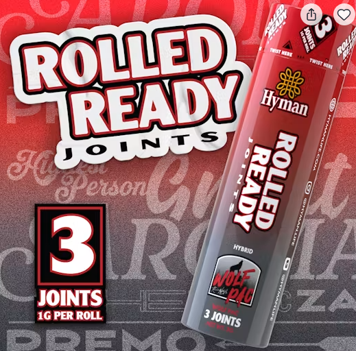Pre-Roll Pack | Rolled n' Ready | Wolf Pac | 3 x 1g | Hyman