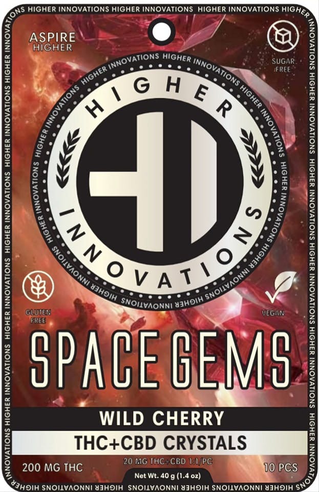 HI | Sugar-Free Space Gems | Wild Cherry | 1:1 THC:CBN (200mg)
