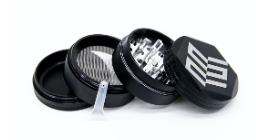 SPIRITLEAF 63MM ALUMINUM GRINDER 4 PIECE - BLACK