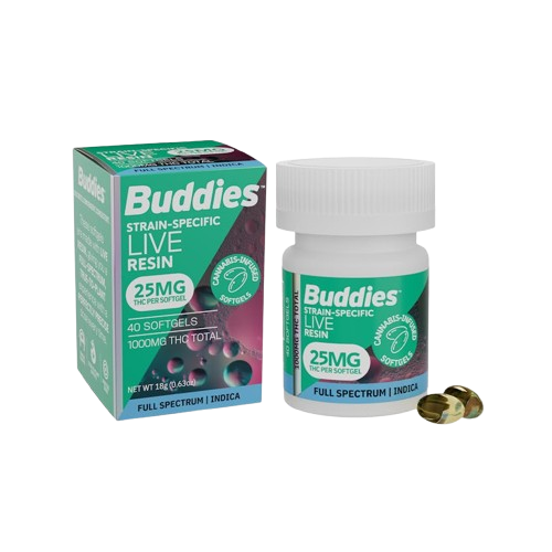 Buddies | Indica Live Resin Soft Gels 40 Pack | 25mg