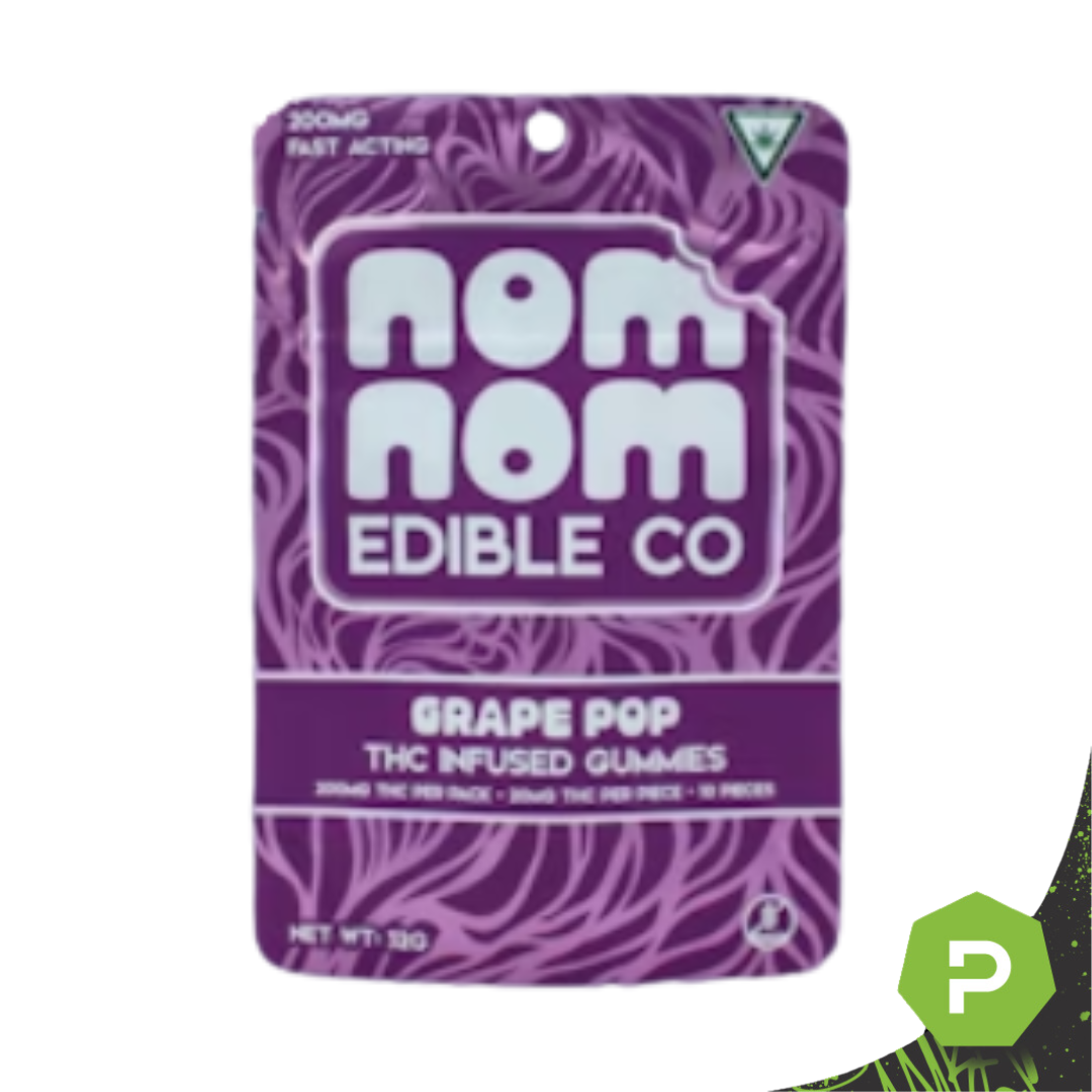 Nom Nom Edible Co | 200mg Gummies | Grape Pop