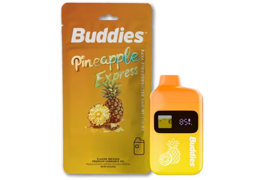 BUDDIES - DISPOSABLE - VAPE DISTILLATE - 2G - PINEAPPLE EXPRESS
