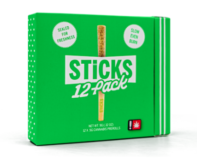 Sticks Coconut Gelato x Sour Big League Chew x Yellow Magic 12pk Pre-Roll 0.5g