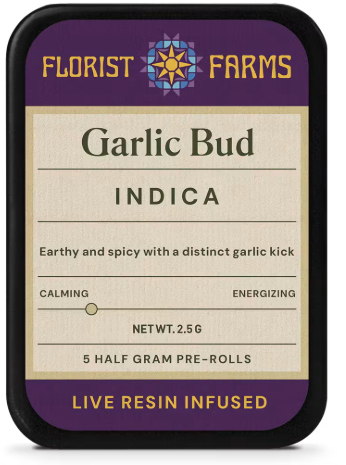 Florist Farms Garlic Bud 5pk Live Resin Infused PreRolls