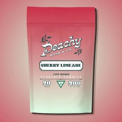 PEACHY HASH & CO. | Edible | Gummies | Live Hash Rosin | Cherry Limeade | 200mg