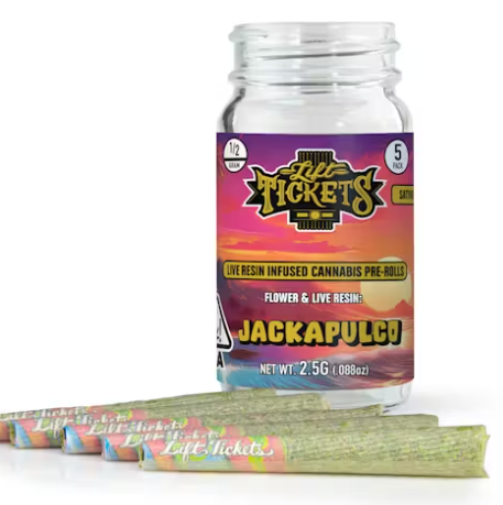 Lift Tickets x No Till Kings Jackapulco Sativa 0.5g Live Resin Infused Preroll 5PK
