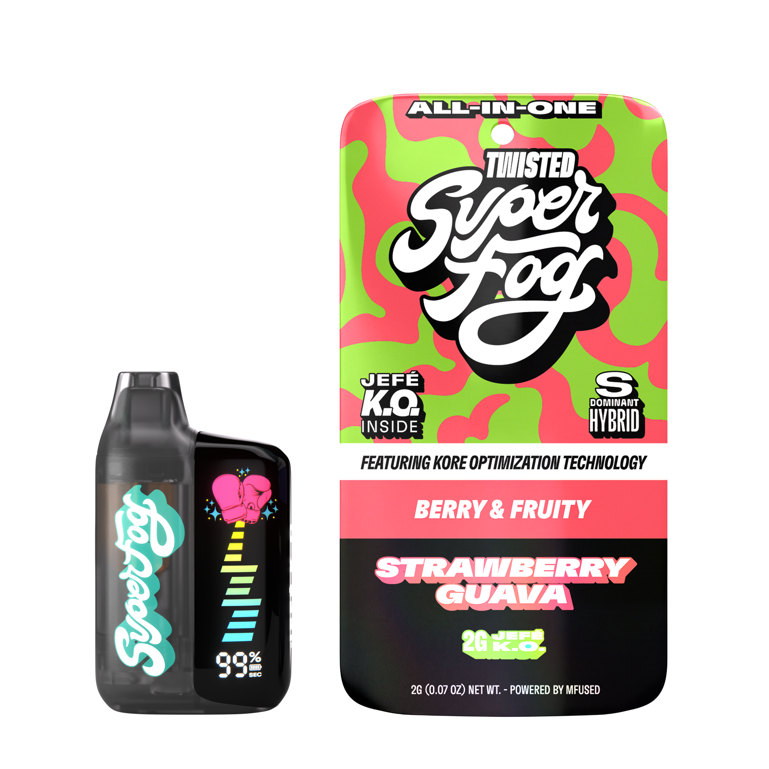 Disposable Super Fog Twisted Jefe KO XL | Strawberry Guava (S/H) Mfused