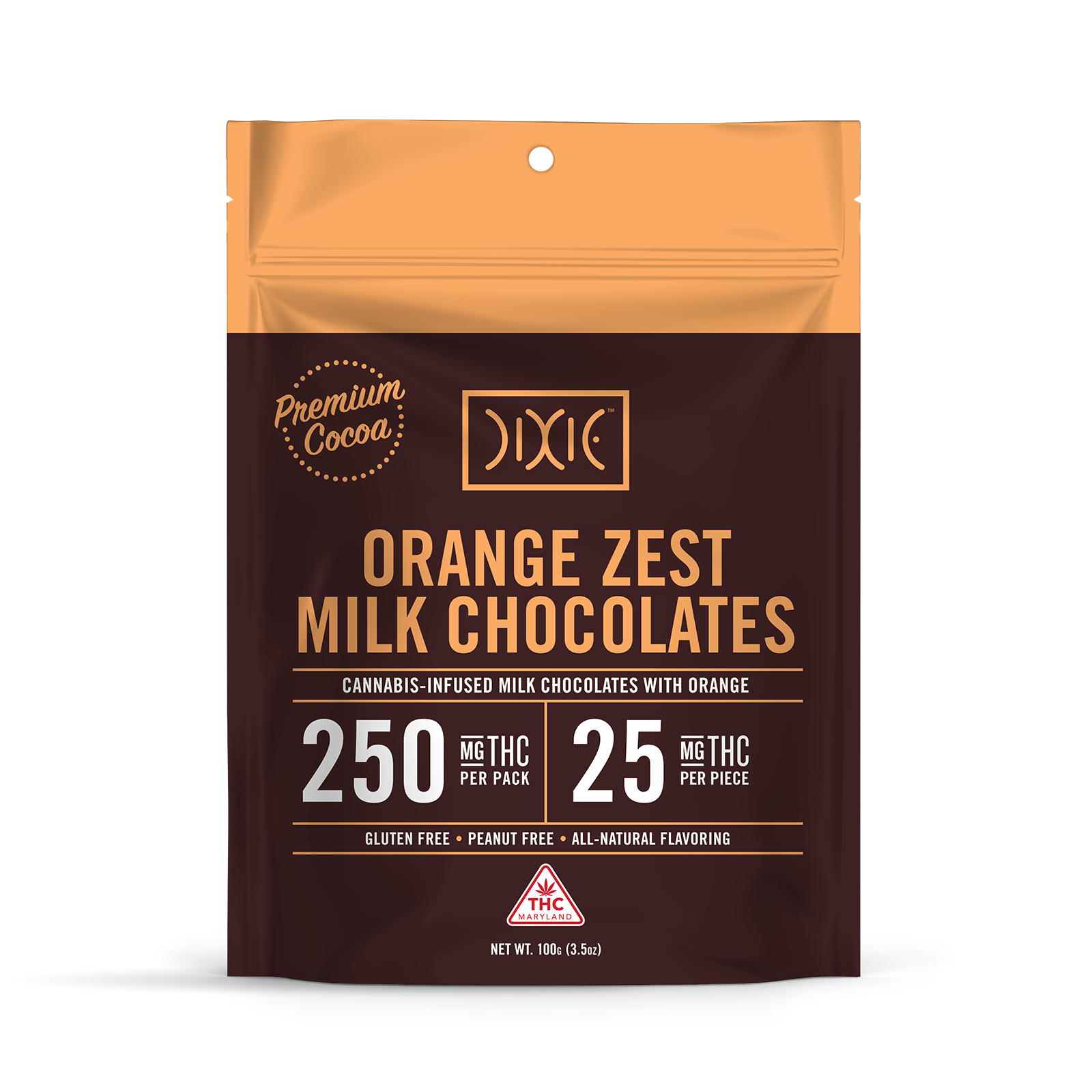 Straight Up Orange Zest Milk Chocolate | 250mg