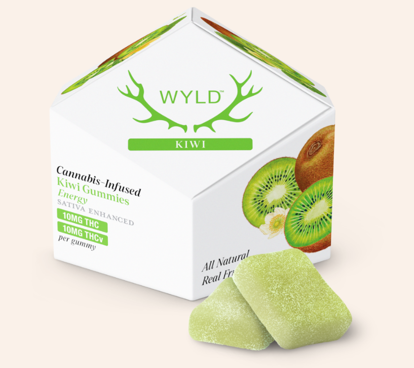 WYLD Kiwi Gummies 1:1 THC:THCv Sativa 10Pk 100mg