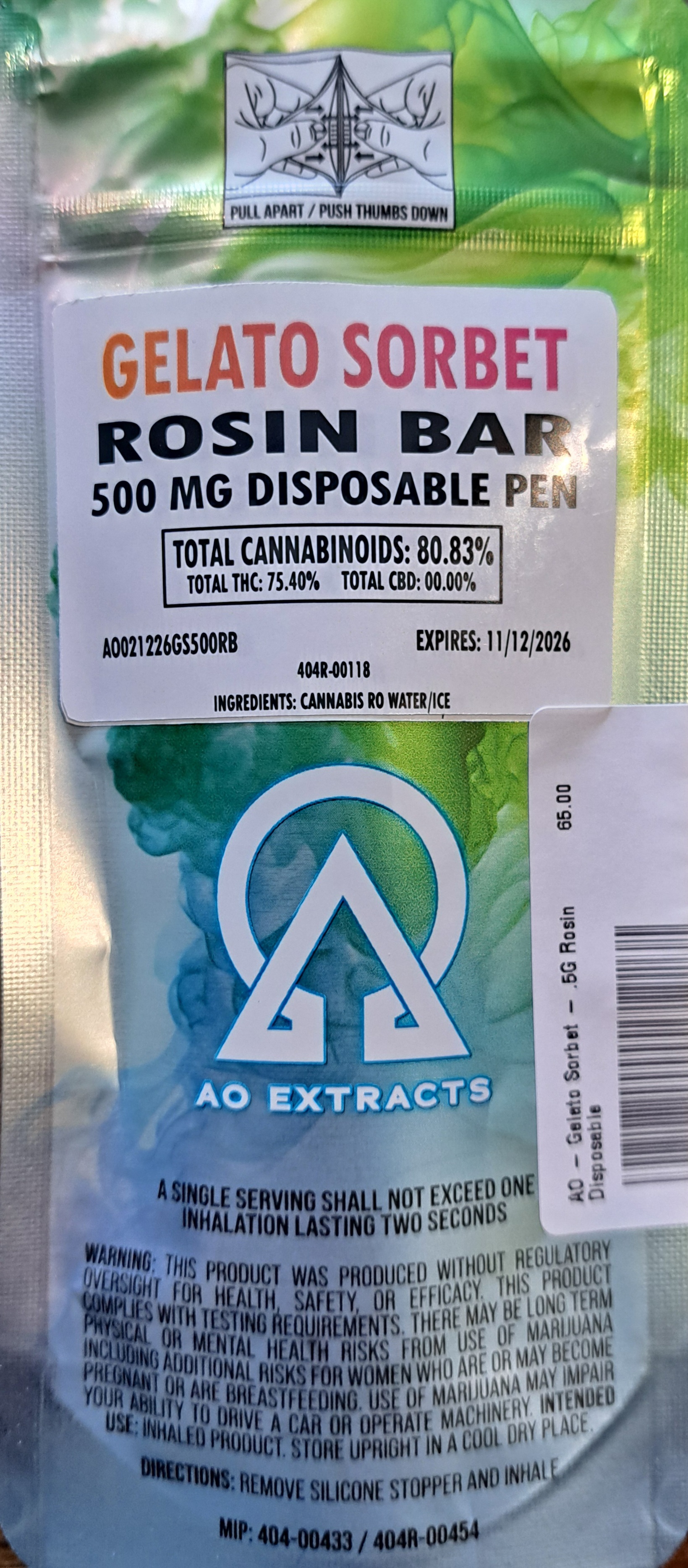 Gelato Sorbet Rosin Disposable