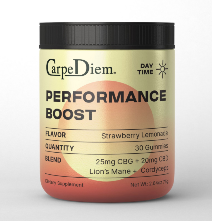 Carpe Diem Daytime Performance Boost CBD Gummies - 30ct - 20mg CBD / 25mg CBG / 1,000mg Lion's Mane + 100mg Cordyceps